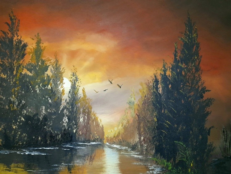 River sun set