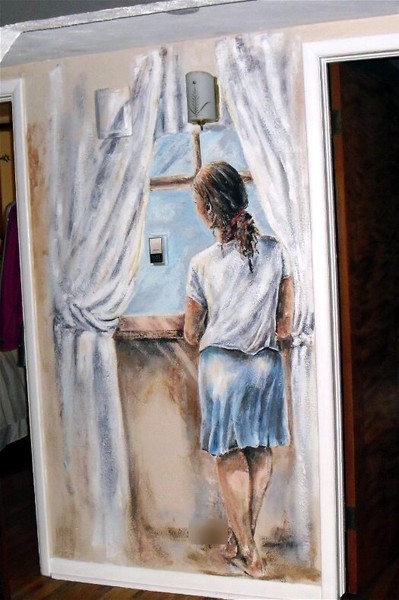 Wall mural hallway