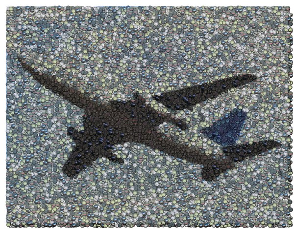 Airplane made of Cockpit Dials Mosaic
