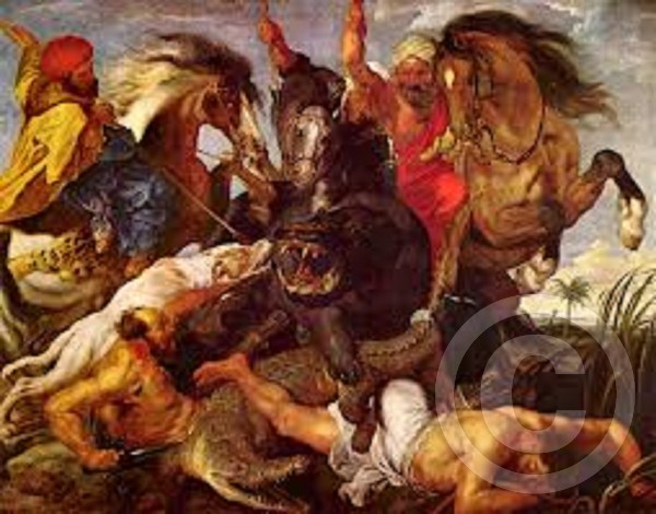 THE HIPPOPOTAMUS & CROCODILE HUNT by CARAVAGGIO by