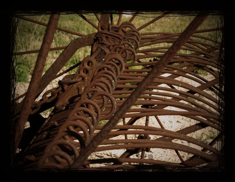 Antique Farm Equipment Close Up w Scribbles
