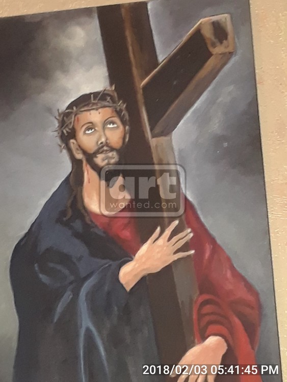 Christ and cross by El Greco