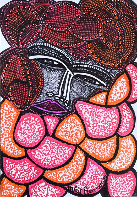 face image painting israel modern art mirit ben nun