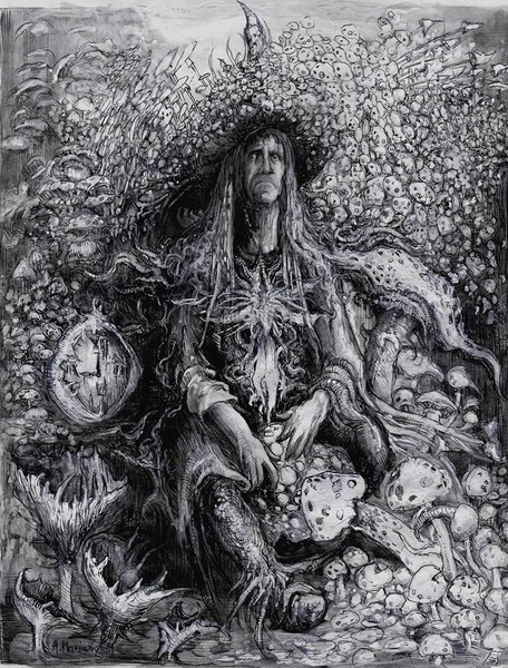Alice in Wonderland - Hatter drawing on paper 