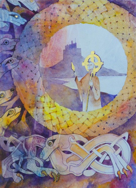 Celtic design with gold leaf