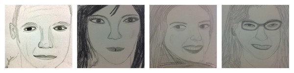 Sketch of Jordan, Sami, Anna and Barbara