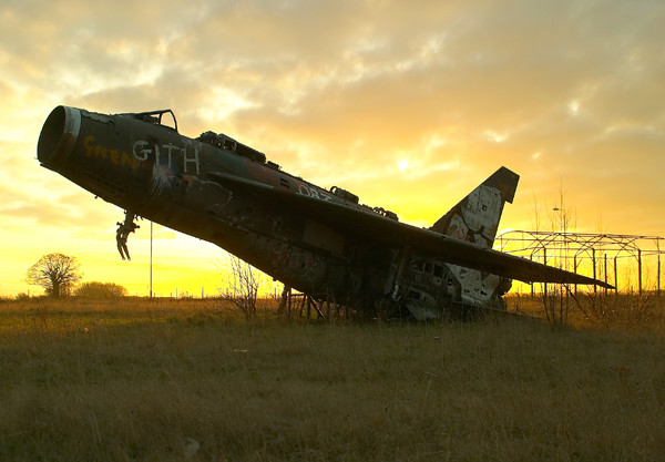 Derelict Fighter at Sunrise