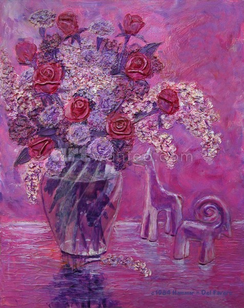 Vase & Flowers Shades of Purple Painting
