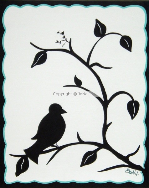 Contrast Black and White Birdie