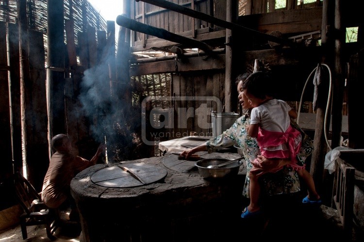 Miao minority farmers' kitchen in western hunan, China