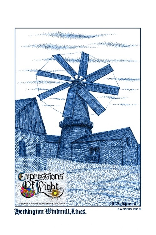 ExpoLight-Graphic-Arts-Heckington-Windmill-1990-0001 (Pen-&-Ink-Blue-Sepia-SP)