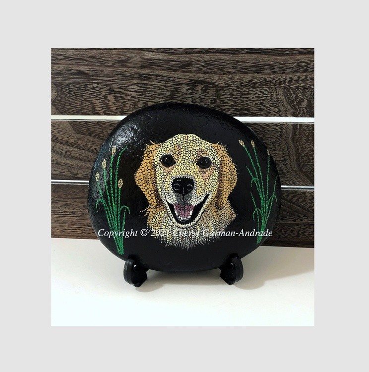Lucky Dot Art River Stone