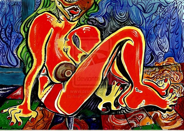 Woman, one
