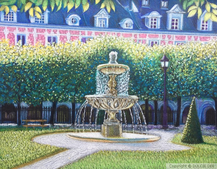 LA FONTAINE DE LA PLACE DES VOSGES