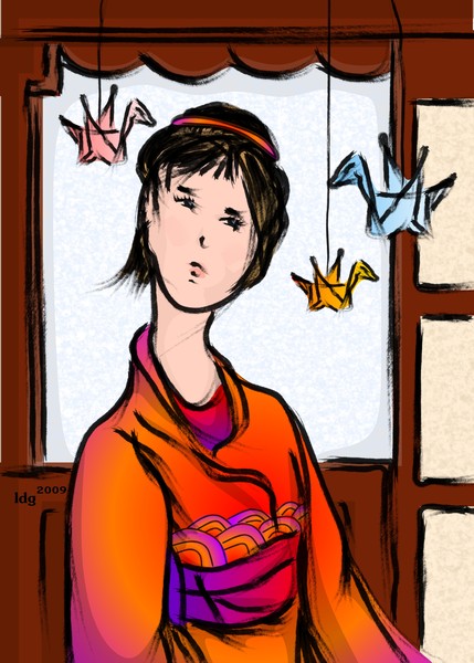 Paper Cranes in Flight