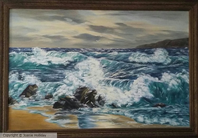 VERY FIRST SEASCAPE OIL PAINTING. 36X25