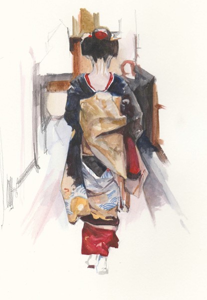 The girl in kimono