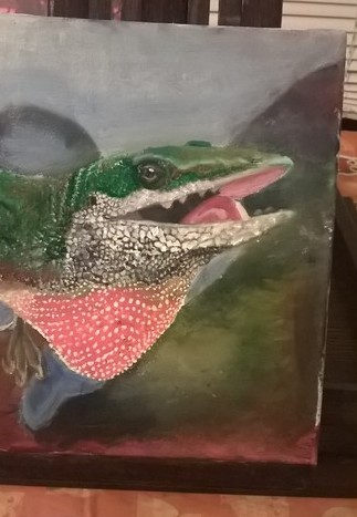 Lizard Oil Painting