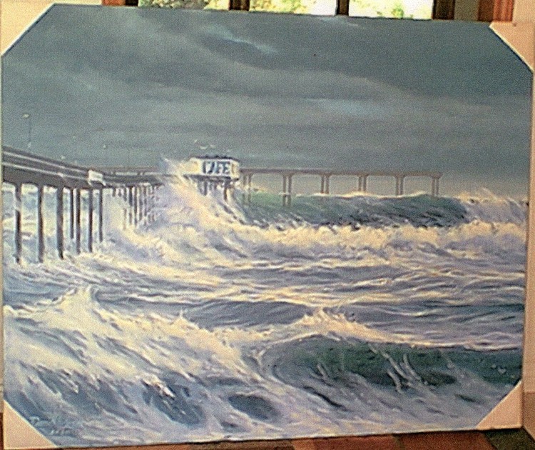 San Diego's OB Pier, Under Storm Siege