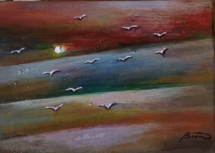 seagulls acrylic