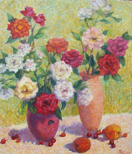 Red and white roses