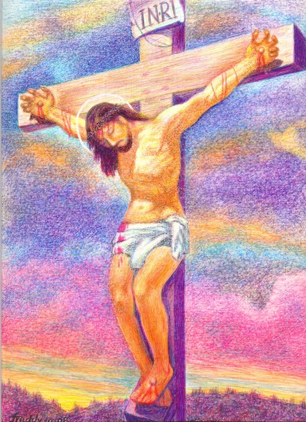 DEAD CHRIST ON CROSS WITH LIFE-not a statue