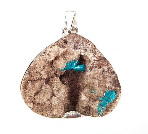 Sterling Silver Rare Cavansite Crystal Pendant