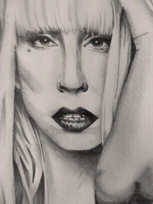 lady gaga portrait in soft graphite
