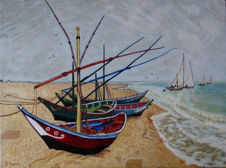 Study of 'Fishing Boats Saintes Maries de-Mer'