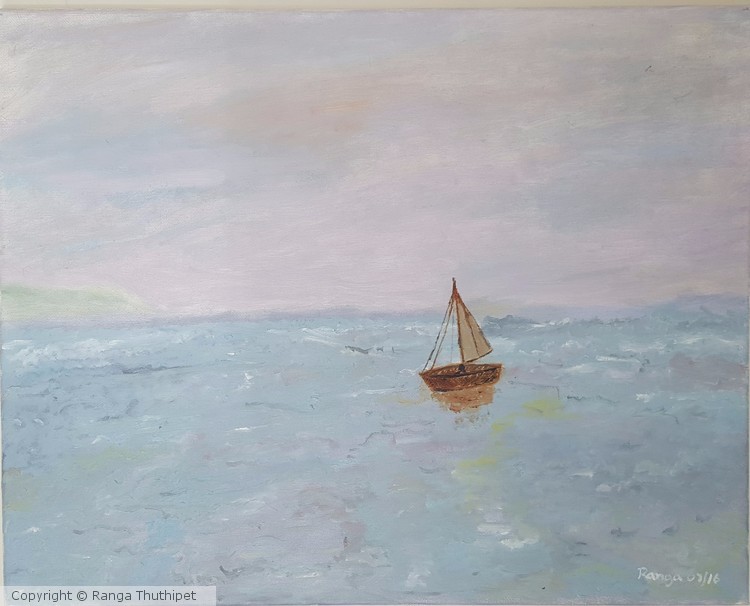 lone sail boat