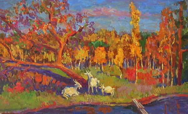Landscape with Small Goats