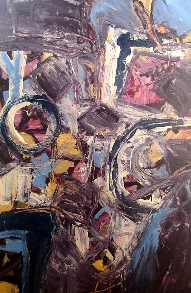 abstract with small blue figure
