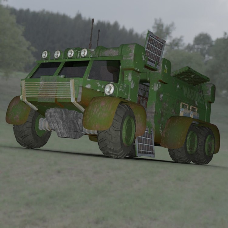 Sci-Fi Truck in a Field