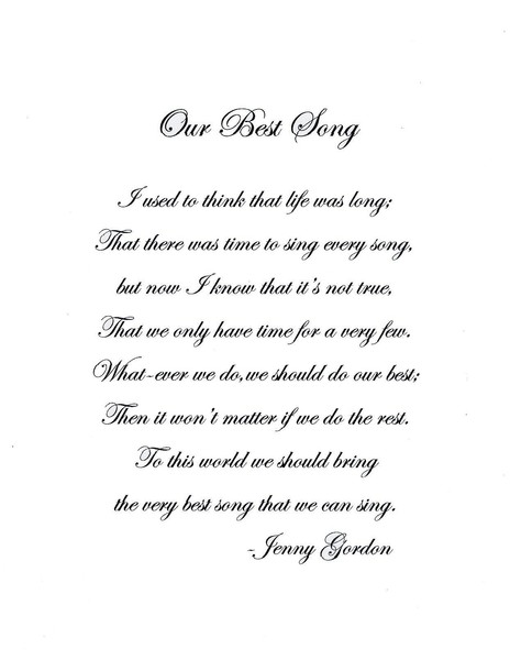 Our Best Song - Original POEM