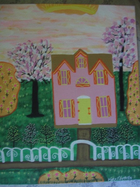 Set of 3 Whimsical Girls Paintings. 