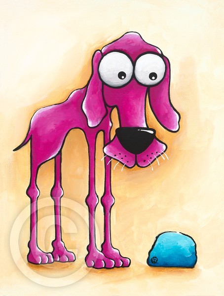 The Pink Dog & his blue ball