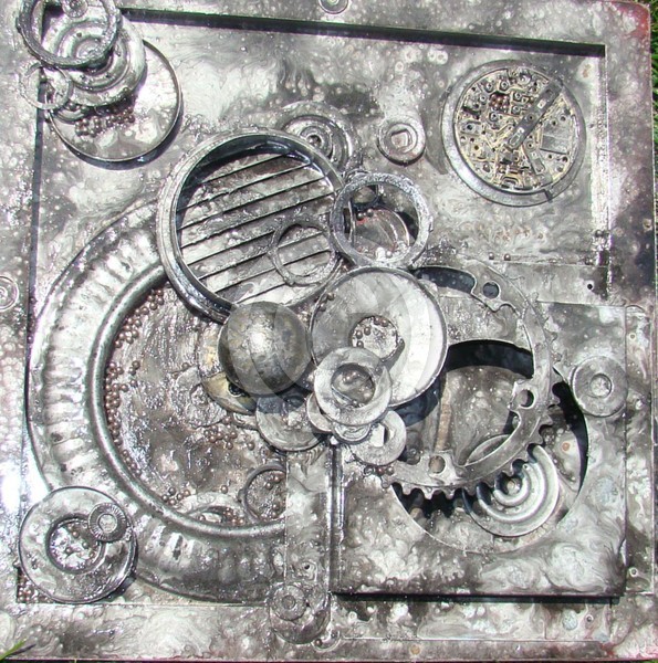 pewtered circled spots