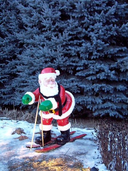 Skiing Santa Claus