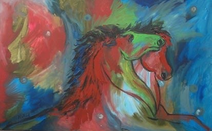 Copy of orange green horses