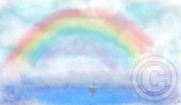 Rainbow over the ocean 