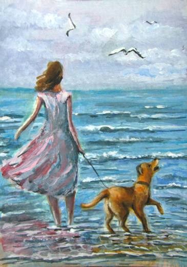 Aceo original Walk together