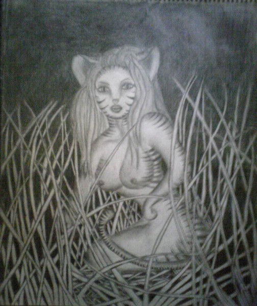tigress in tall grass