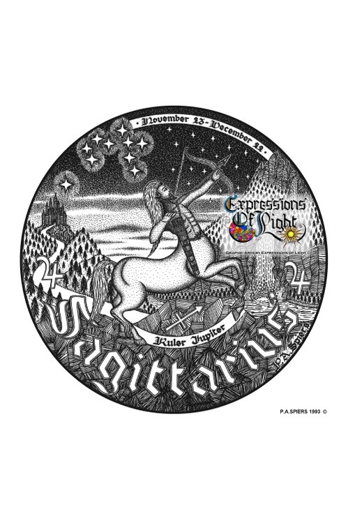 ExpoLight-Graphic-Arts-Zodiac-1993-0009-Sagittarious (Pen-&-Ink-Mono-SP)