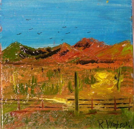 oil on ceramic 6x6