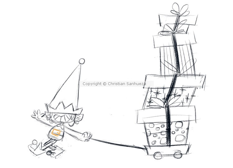 Gnome carrying gifts