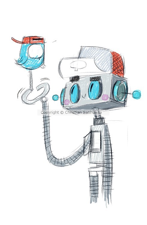 Robot and bird