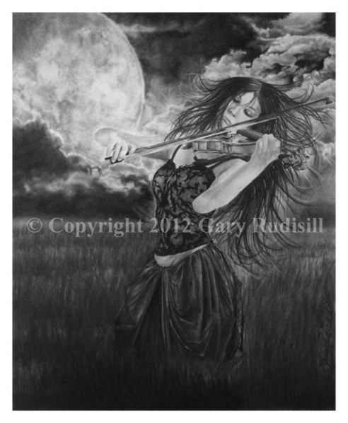 Windsong Original Charcoal Drawing