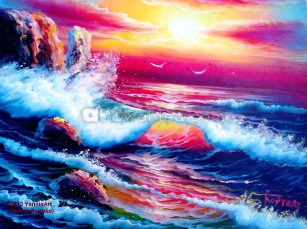 Oil on Canvas (Sounio - Athens - Greece)  by Yanni