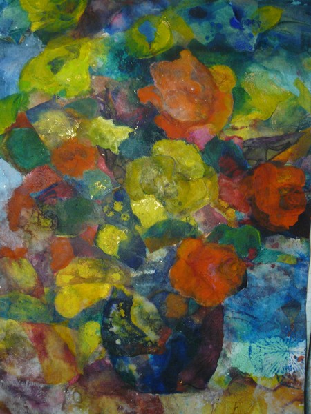 Blue Vase with Blossoms