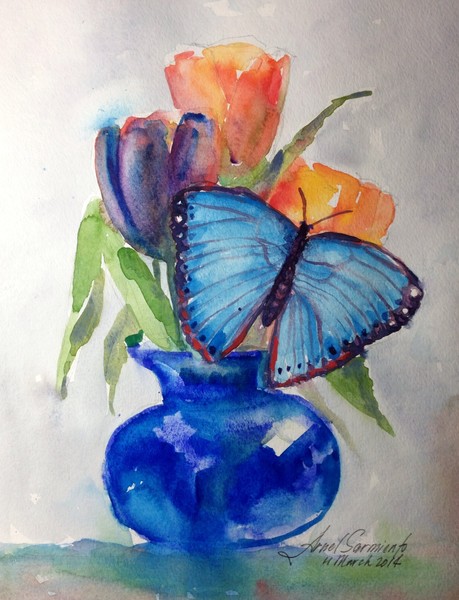 Tulips & Butterfly